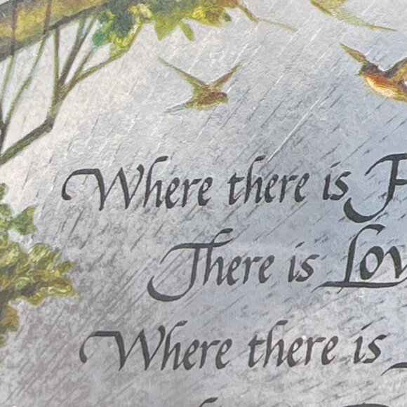 Kafka Screened Etching Metal Foil Silhouette Faith Love Inspirational Framed Art - Picture 7 of 10